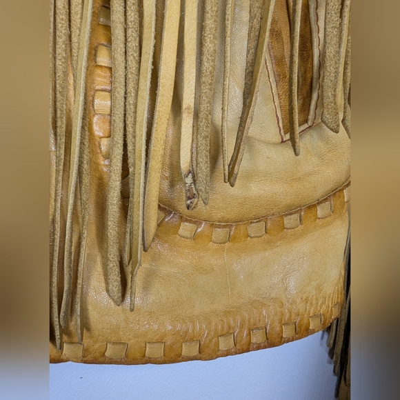 Danier Tan Leather Fringe Jacket - Picture 3 of 16